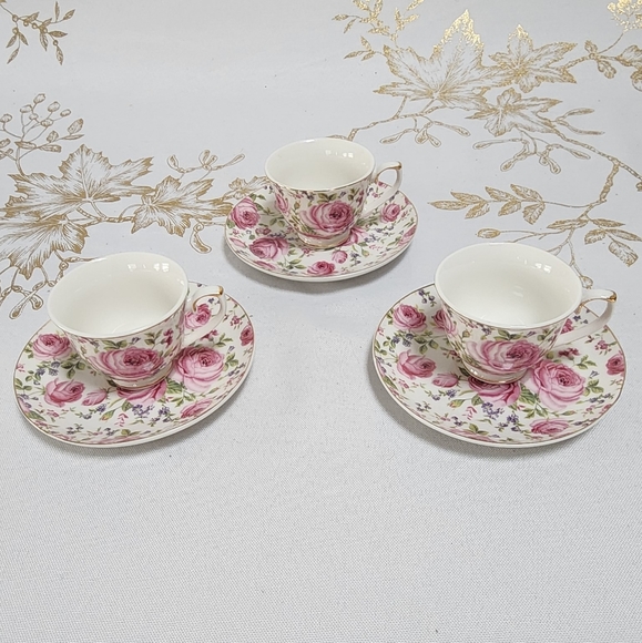 Kitchen Vintage Grace China Teaware Porcelain Rose Chintz Tea Cup And